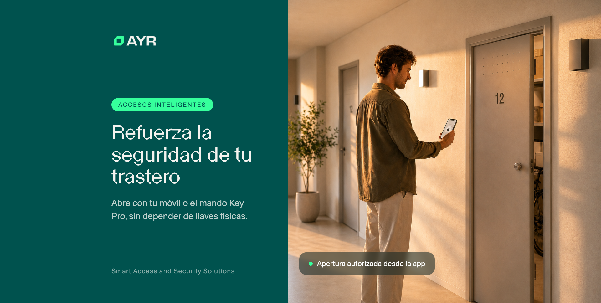 Más seguridad para tu trastero, sin llaves y con apertura desde el móvil o el mando.